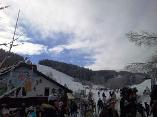 skien in Winterberg. Foto van de piste